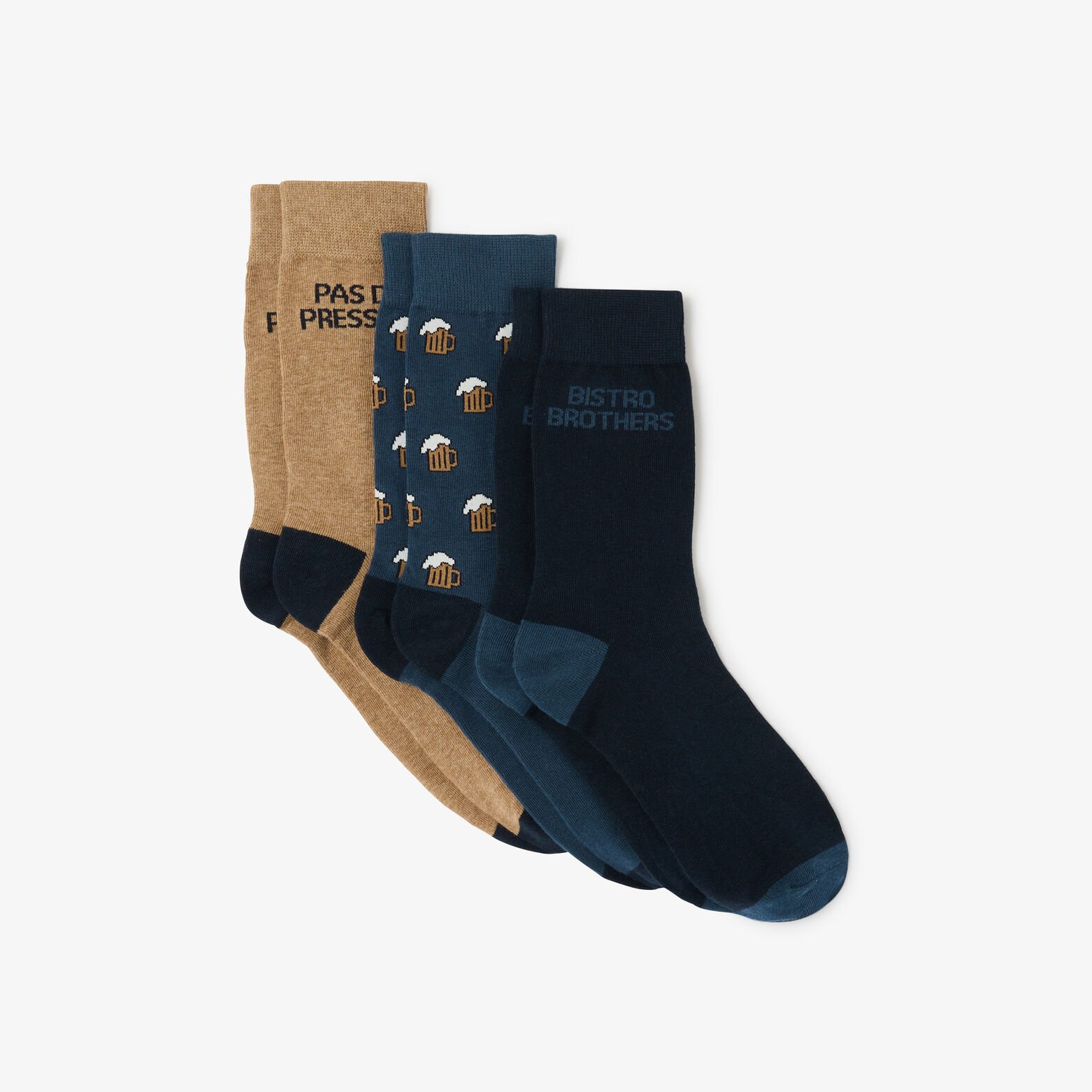 Coffret 3 paires de chaussettes fantaisies