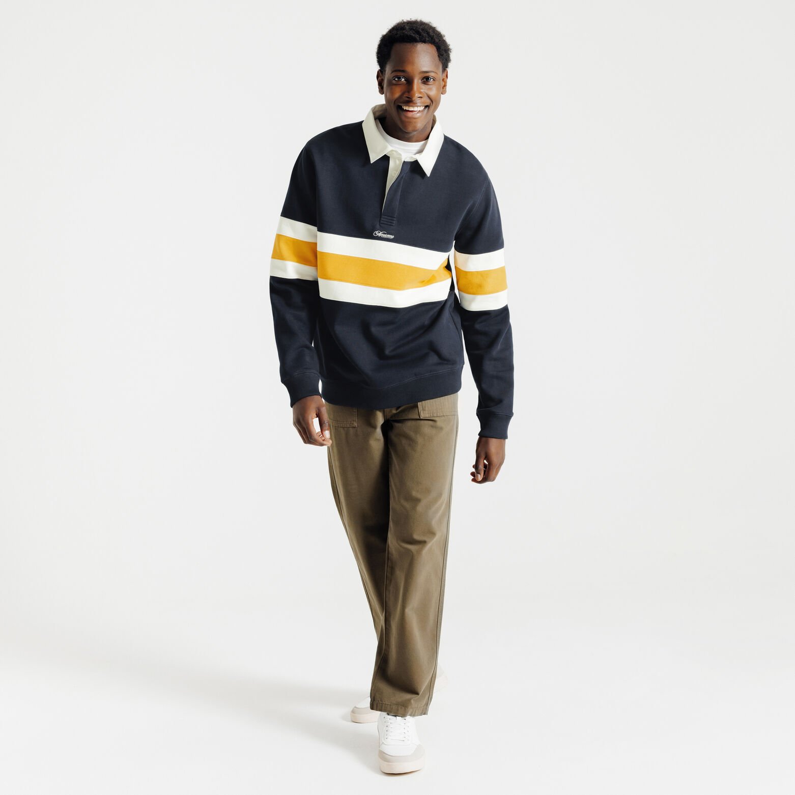 Sweater polokraag in fantasiestof