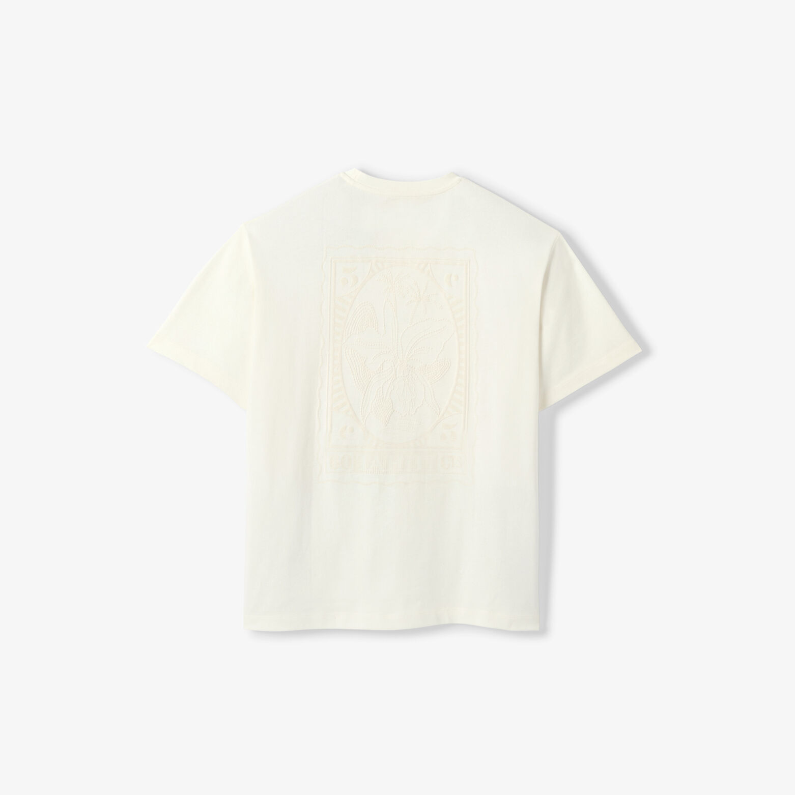 Tee shirt col rond relax imprim&eacute; dos timbre