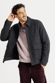 Blouson en laine col chemise