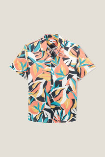 Chemisette en viscose col requin motif hawa&iuml;en