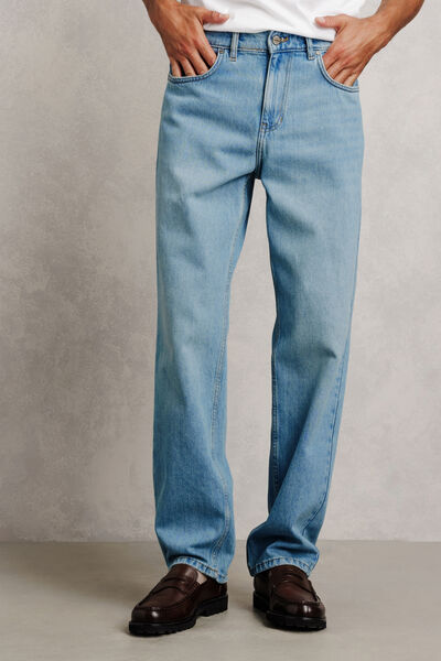 Jean loose RE-JEAN d&eacute;lav&eacute; 100% coton