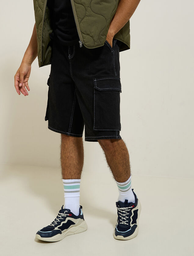 Bermuda cargo en jean