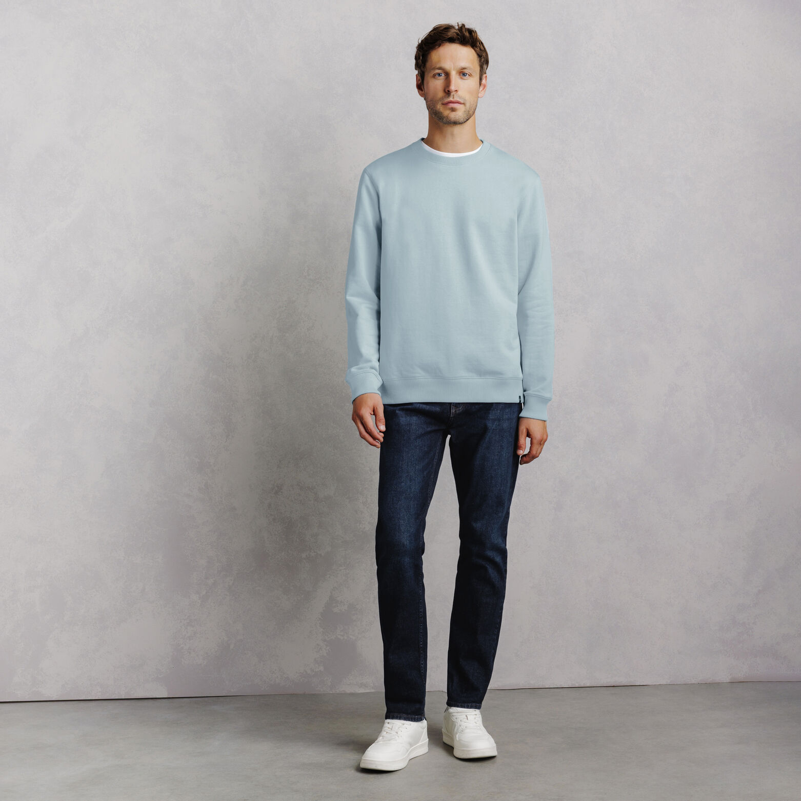 Sweat col rond molleton uni