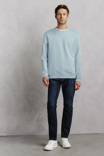 Sweat col rond molleton uni