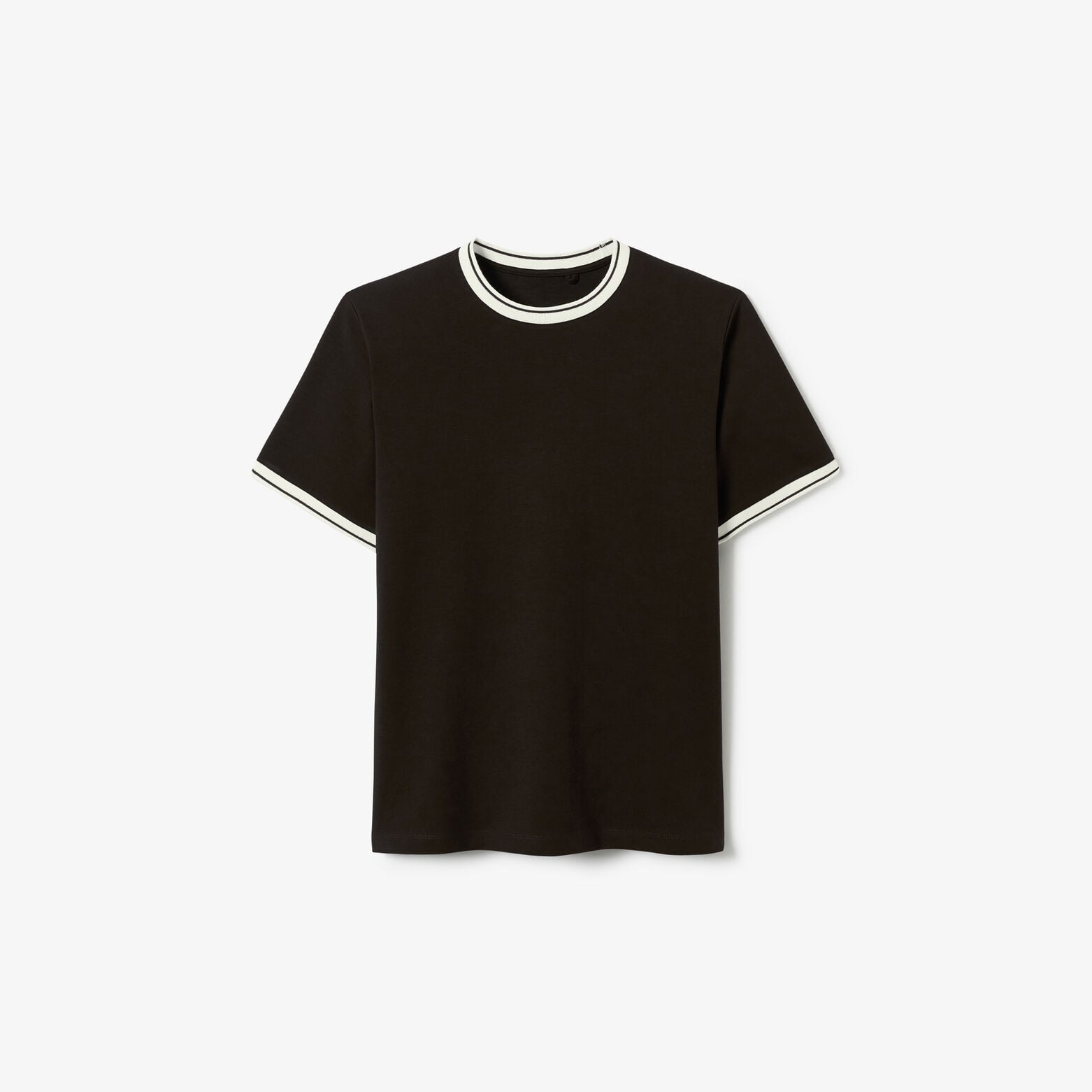 T-shirt met contrasterende hals- en mouwboorden