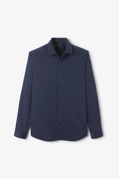 Chemise sans repassage en coton unie slim