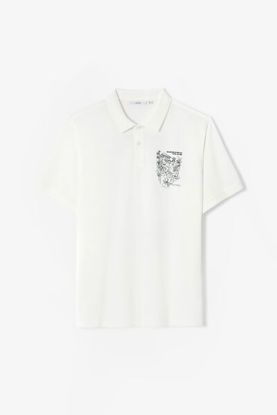 Polo manches courtes imprim&eacute; devant dos