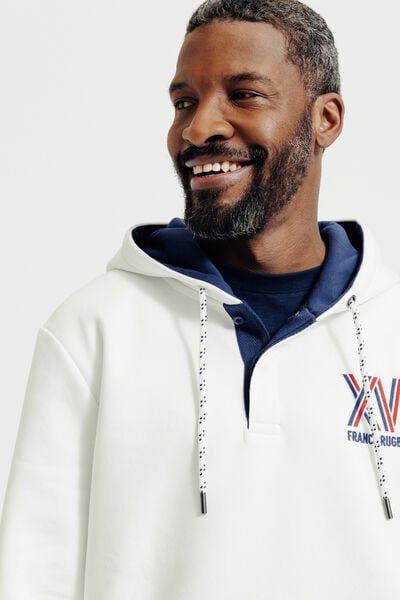 Sweat &agrave; capuche brod&eacute; licence France Rugby