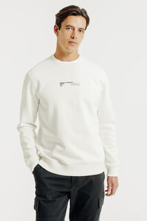 Sweater met ronde hals en print op voor-en achterk
