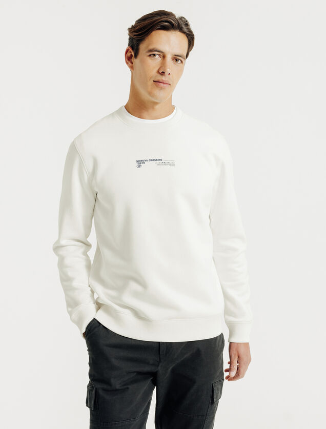 Sweater met ronde hals en print op voor-en achterk