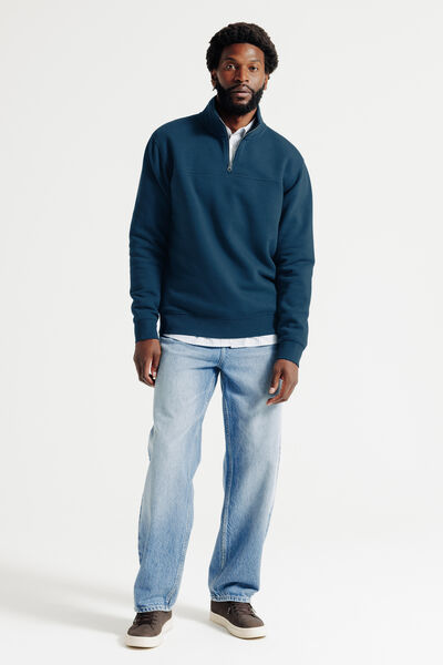 Effen sweater met opstaande ritskraag