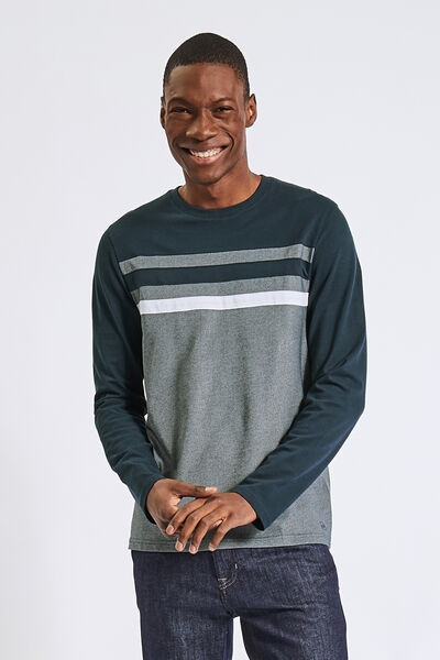 Tee-shirt manches longues rayé gris et noir marque Jules taille S : Achat occasion | Pulls ras de cou (homme) Jules Noir Bon état