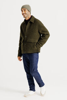 Blouson en laine col chemise