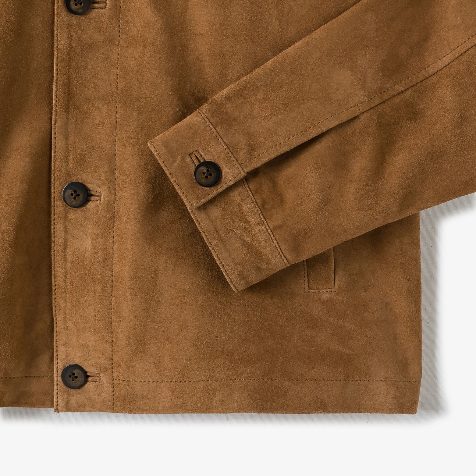 Blouson en cuir boutonn&eacute;