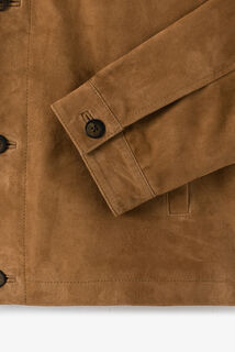 Leren jack met knopen