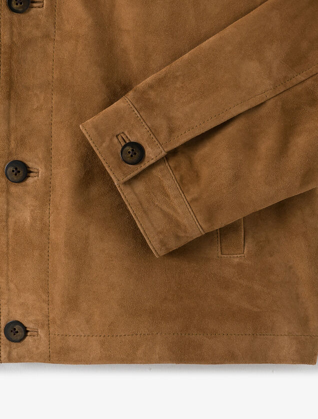 Leren jack met knopen