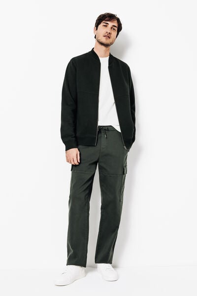 Sweat zipp&eacute; mati&egrave;re effet d&eacute;lav&eacute;