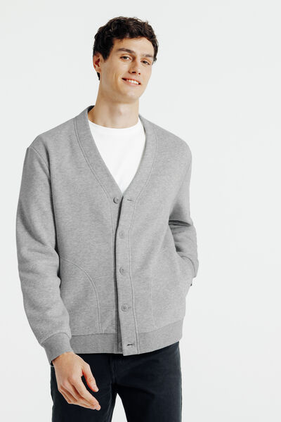 Sweat cardigan &agrave; boutons