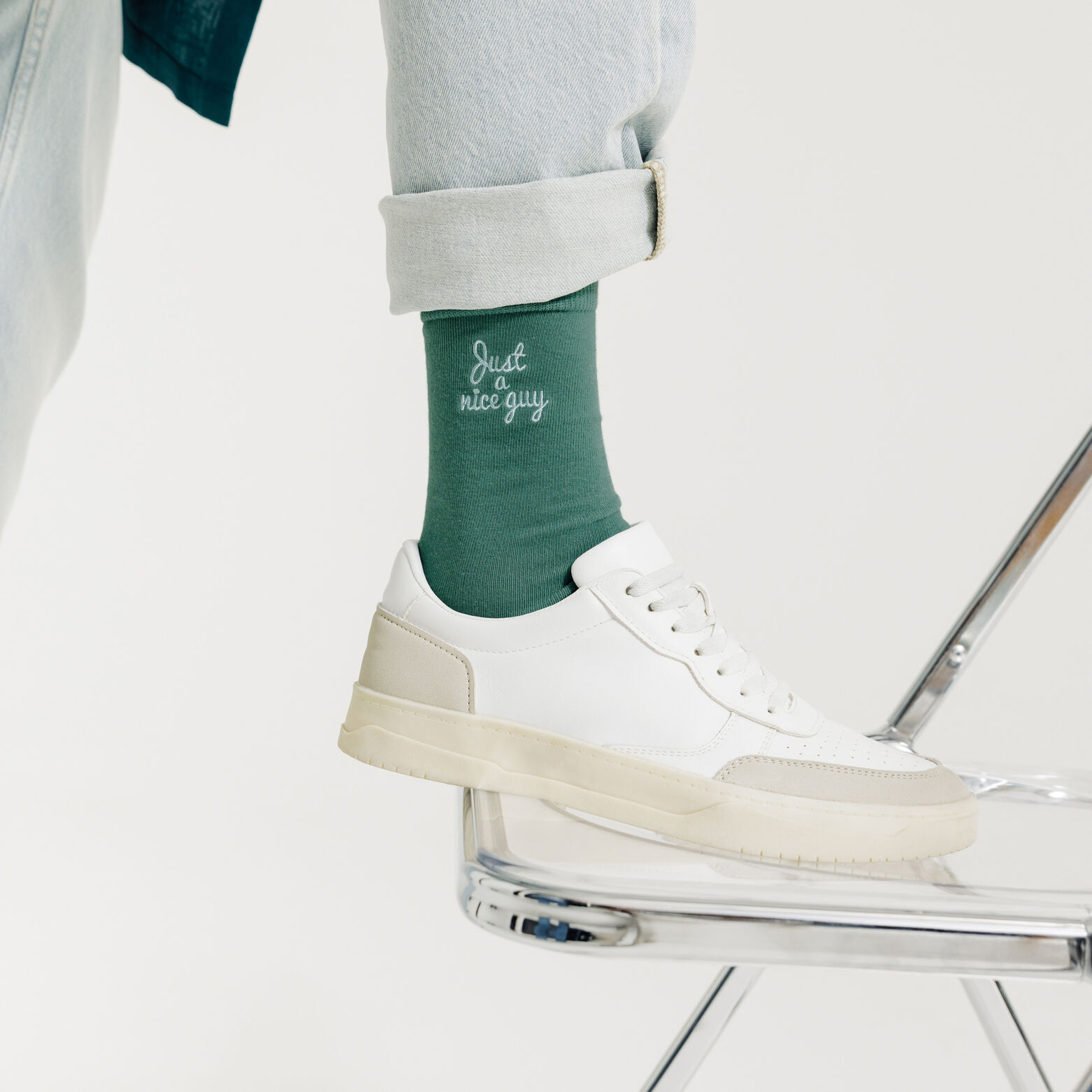 Hoge sokken met opschrift