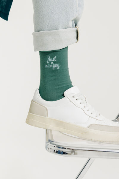 Hoge sokken met opschrift