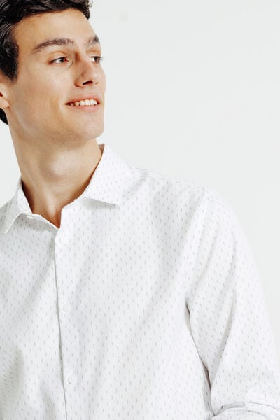 Chemise sans repassage imprim&eacute;e regular