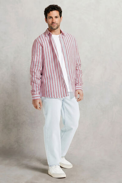 Chemise 100% lin ray&eacute;e