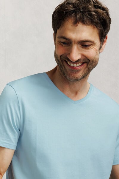 Tee shirt col V en coton
