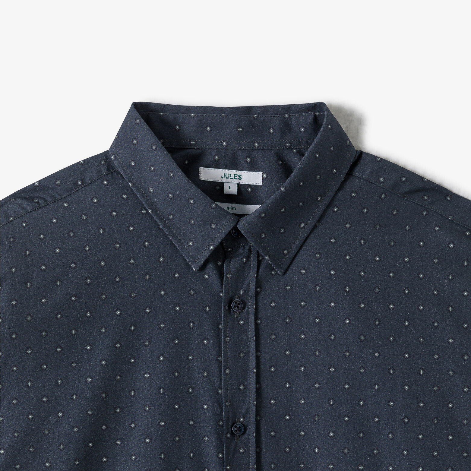 Chemise en coton imprimé géométrique slim