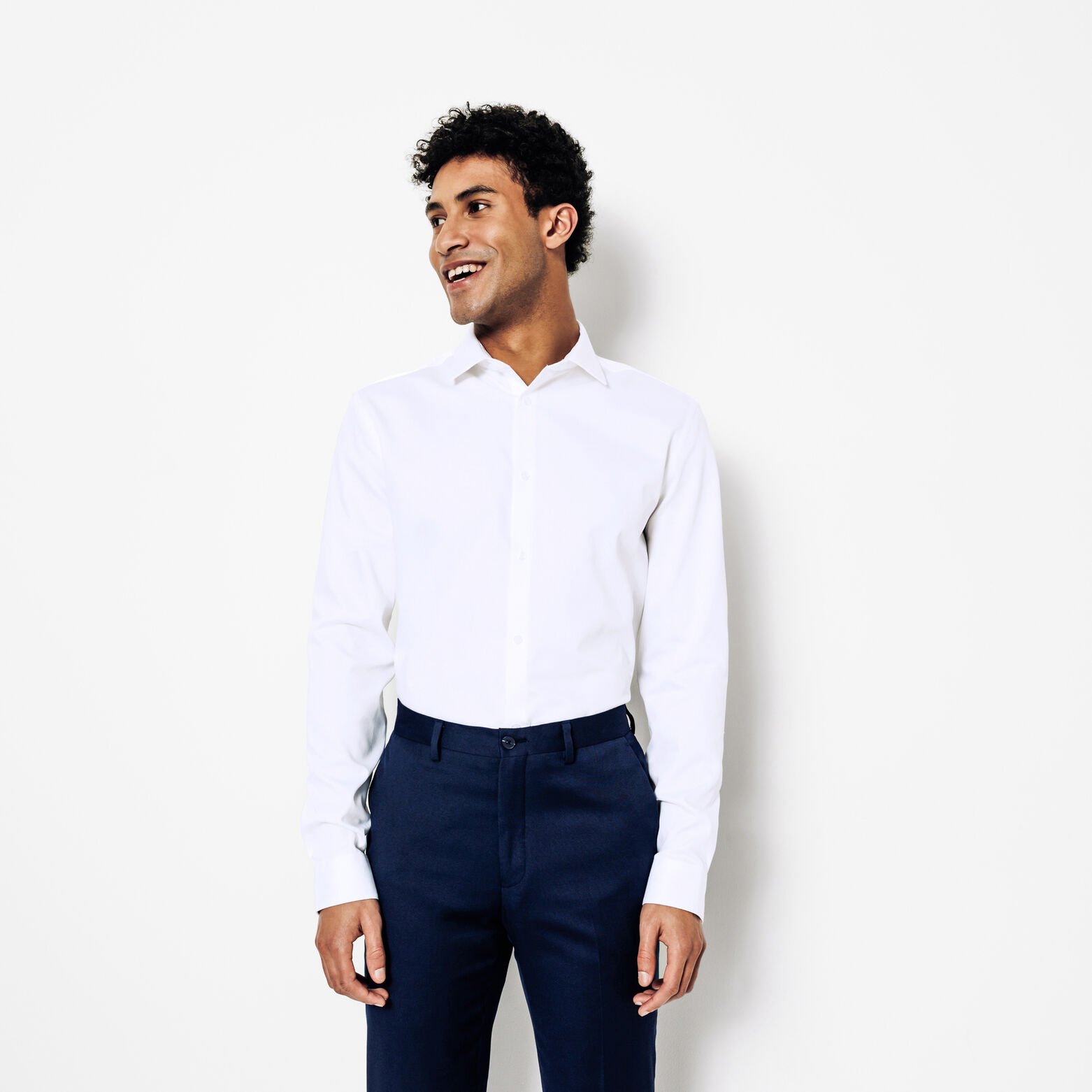 Chemise sans repassage en coton unie slim