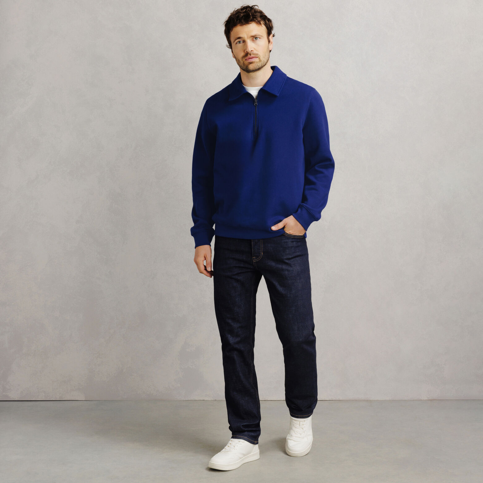 Sweater met polokraag en rits
