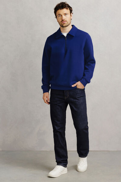 Sweat col polo zipp&eacute; uni