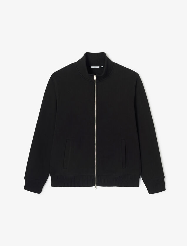 Sweat veste zipp&eacute;e col montant uni heavy weight