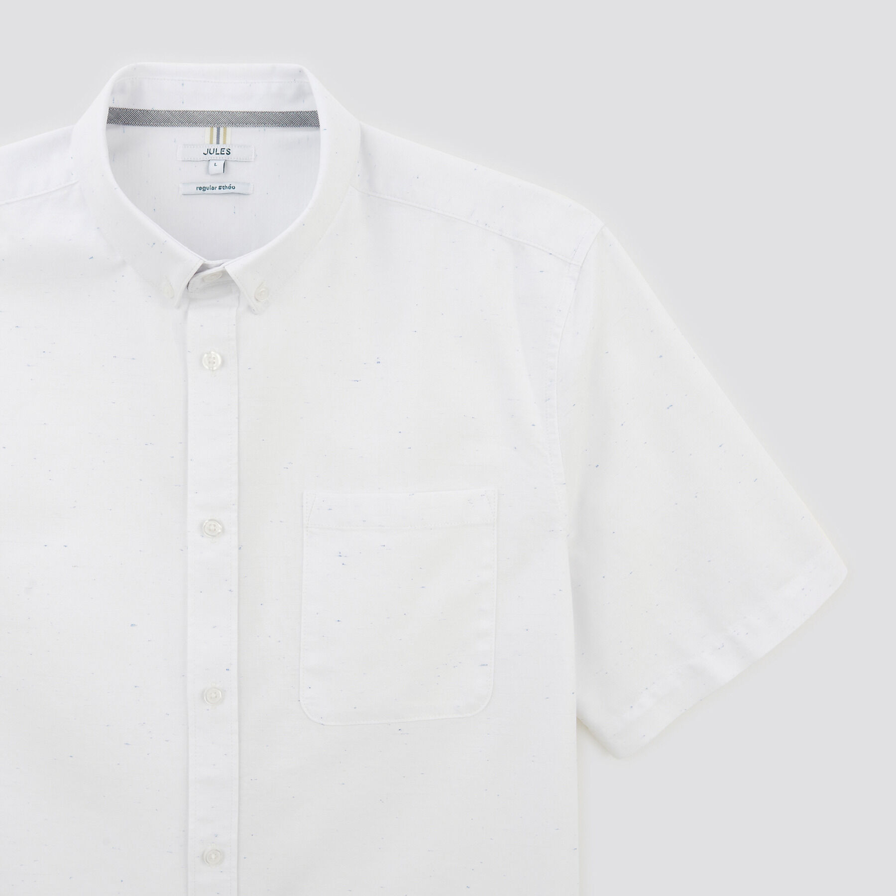 Chemisette regular oxford coton neps Blanc Jules