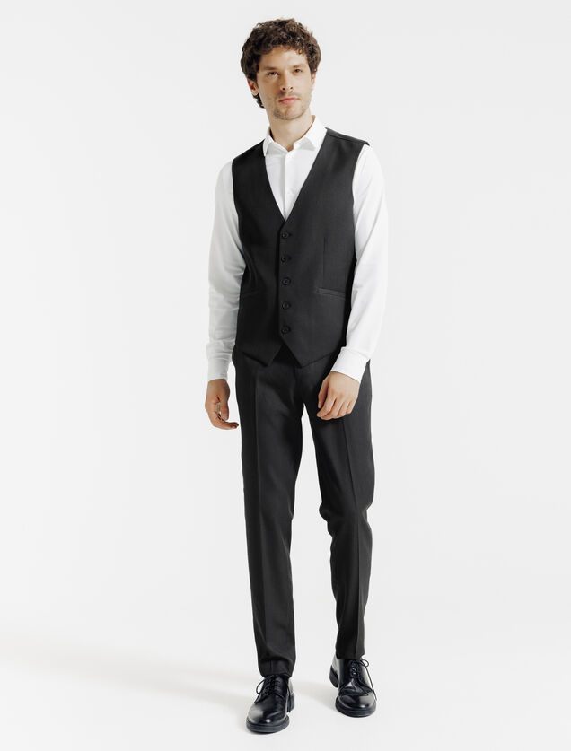 Effen slim kostuumgilet