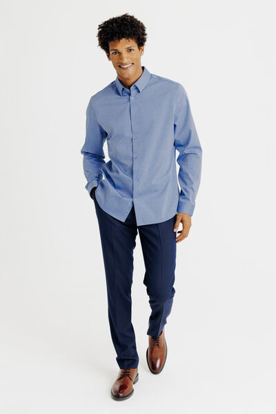 Makkelijk te strijken effen slim fit hemd