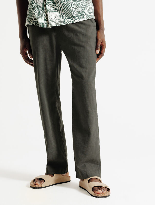 Pantalon loose mati&egrave;re textur&eacute;e