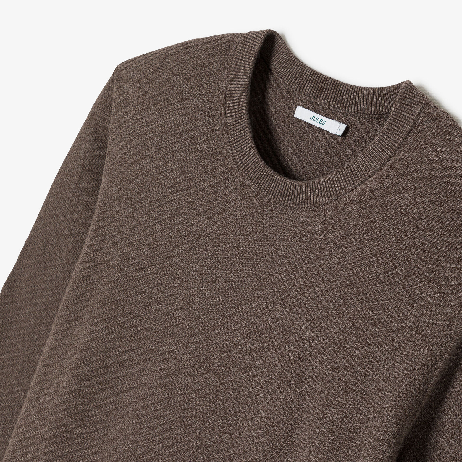 Pull col rond jeux de points fantaisie