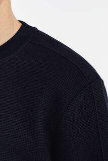 Sweater ronde hals in wafelstructuur