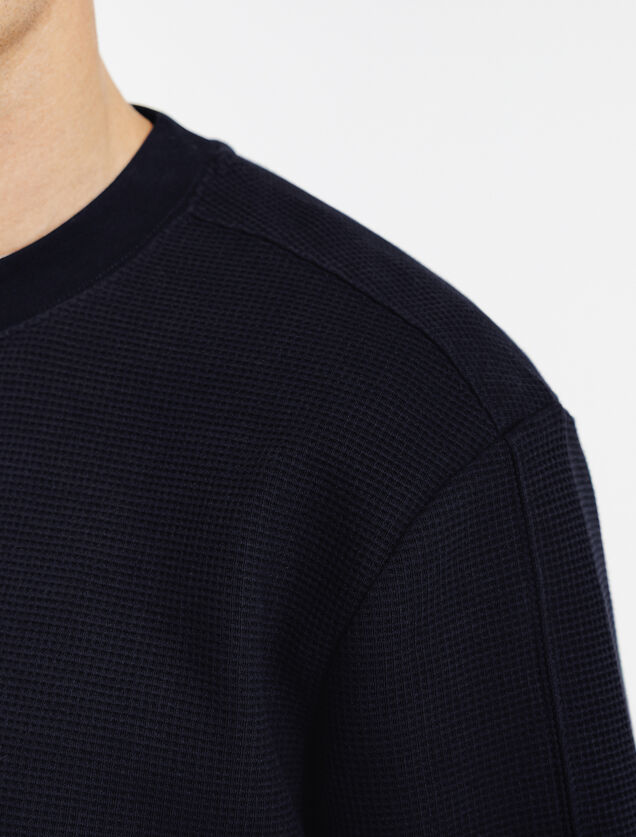 Sweater ronde hals in wafelstructuur