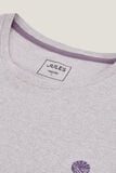T-shirt met microstrepen en borduursel op de borst