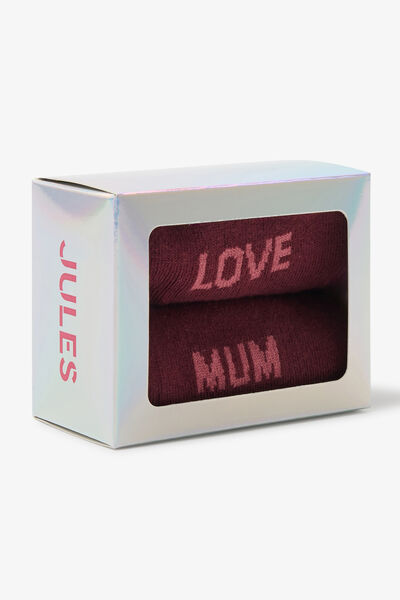 "Love mum" geschenkbox met sokken voor mama