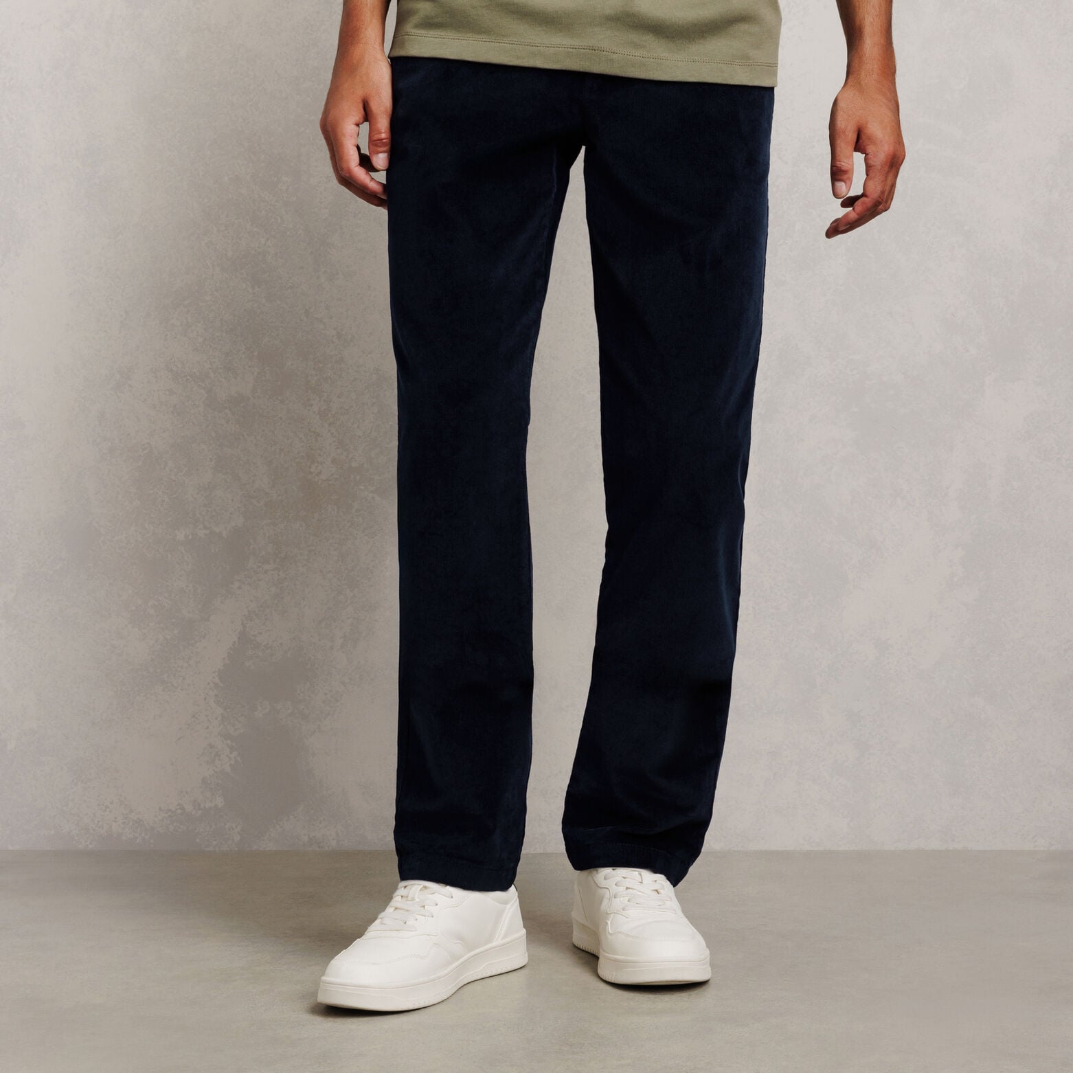 Fluwelen straight chinobroek
