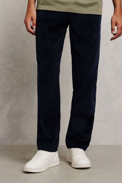 Pantalon chino straight en velours