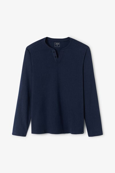 T-shirt met knooplijst en lange mouwen