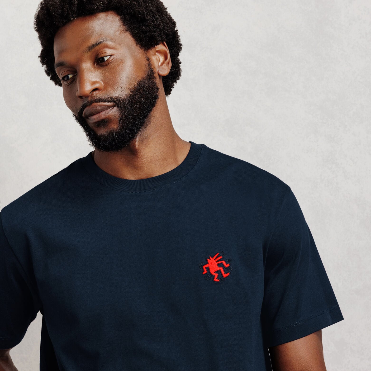 Geborduurd T-shirt relax licentie Keith Haring