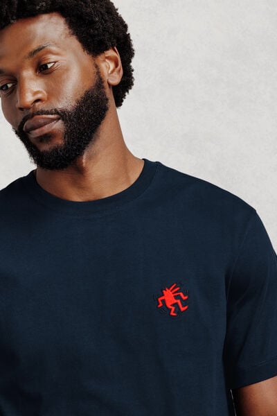 Geborduurd T-shirt relax licentie Keith Haring