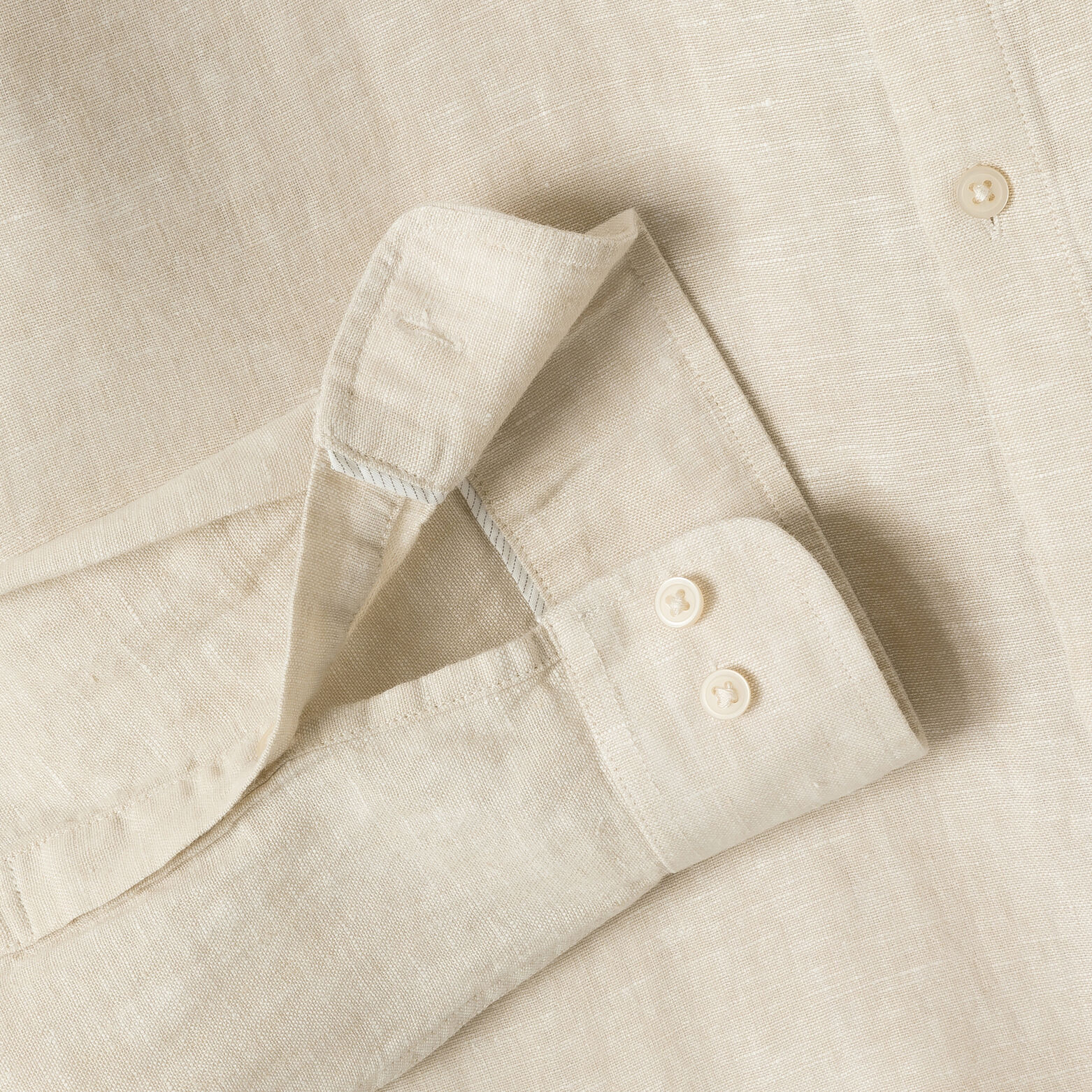 Chemise col mao en lin unie