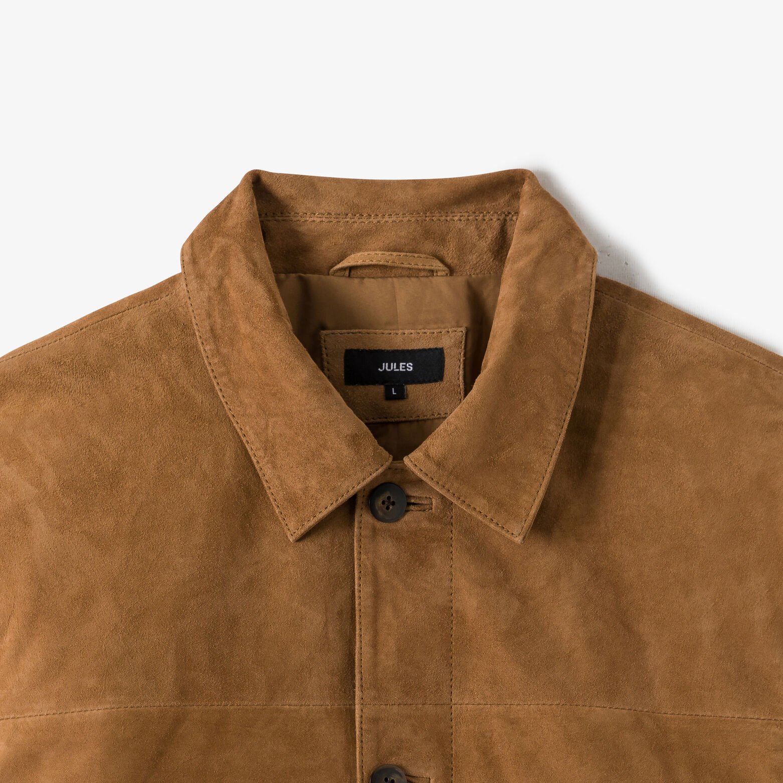 Blouson en cuir boutonn&eacute;