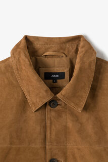 Leren jack met knopen